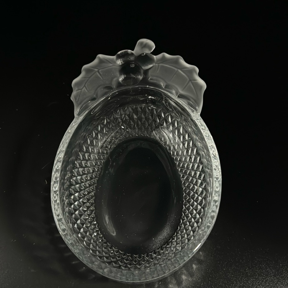 Crystal Holiday Candy Dish 6 1/2”